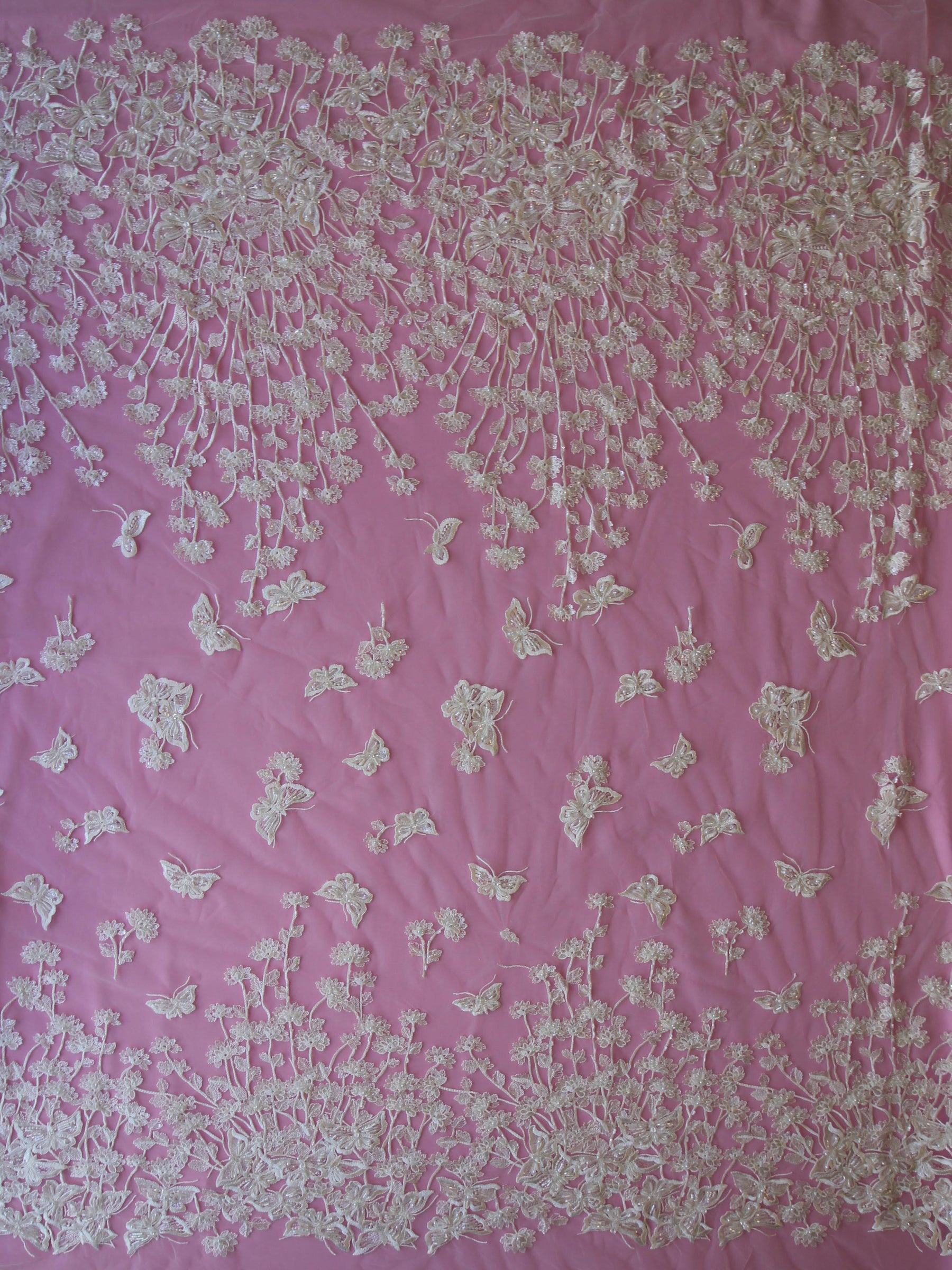 Ivory Embroidered Lace - Renée