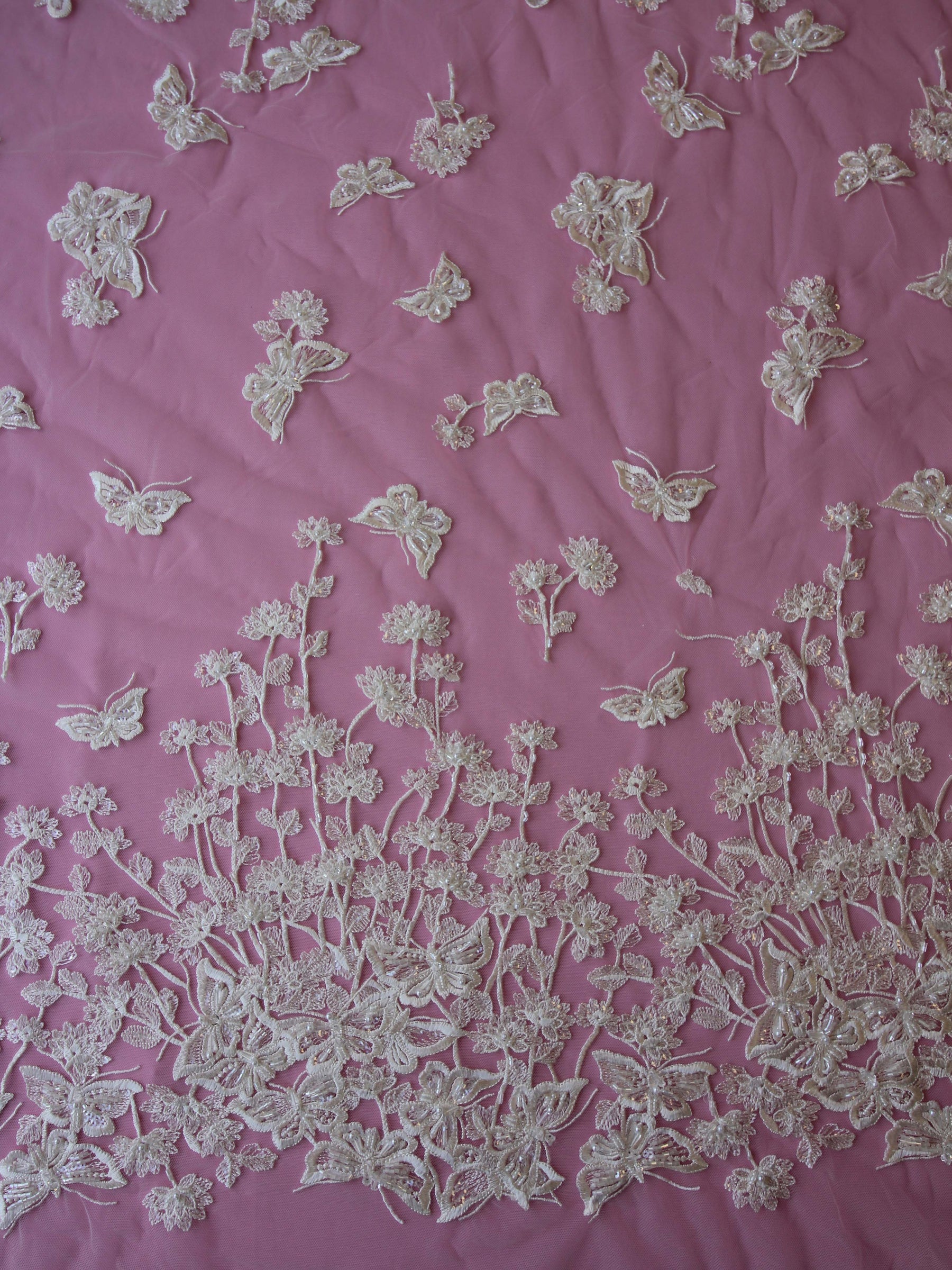 Ivory Embroidered Lace - Renée