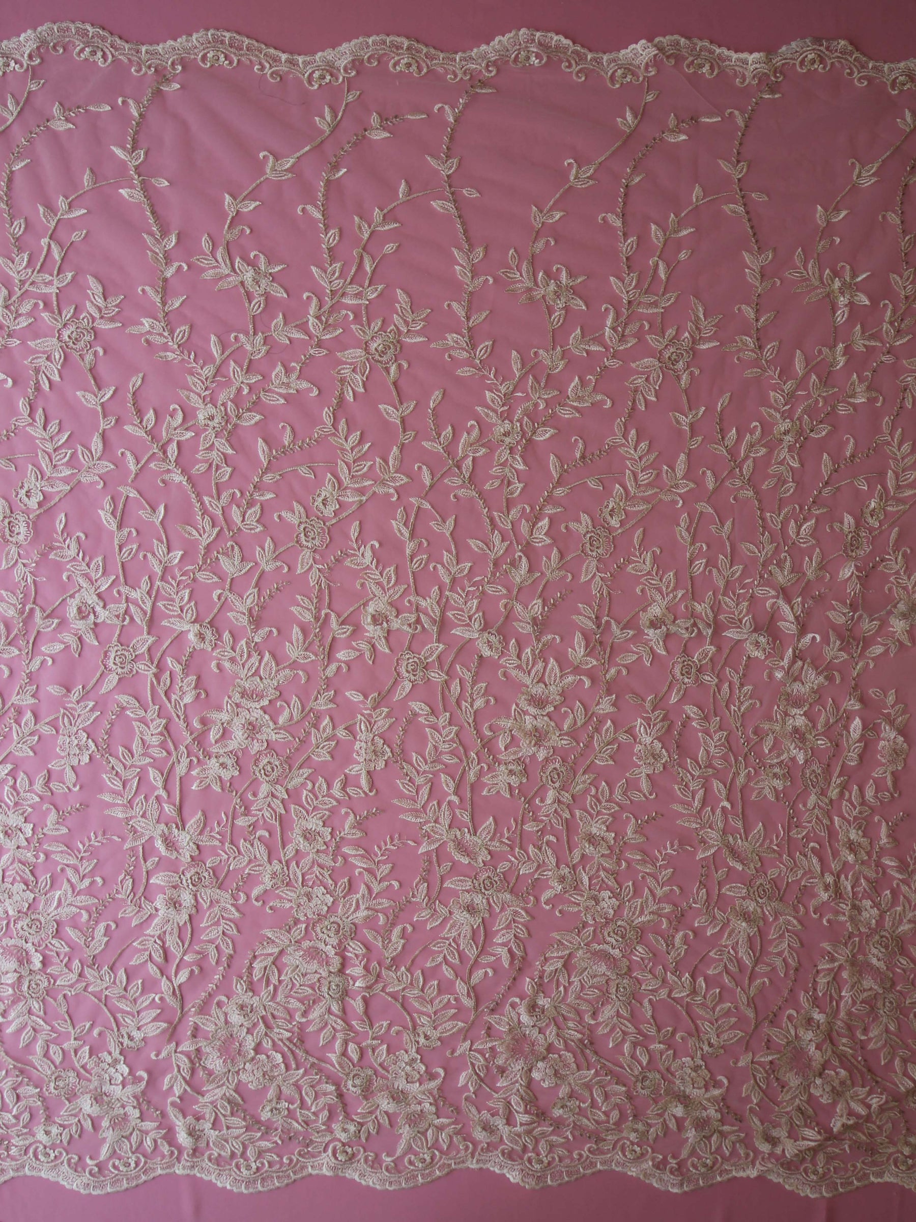 Ivory Embroidered Lace - Violina