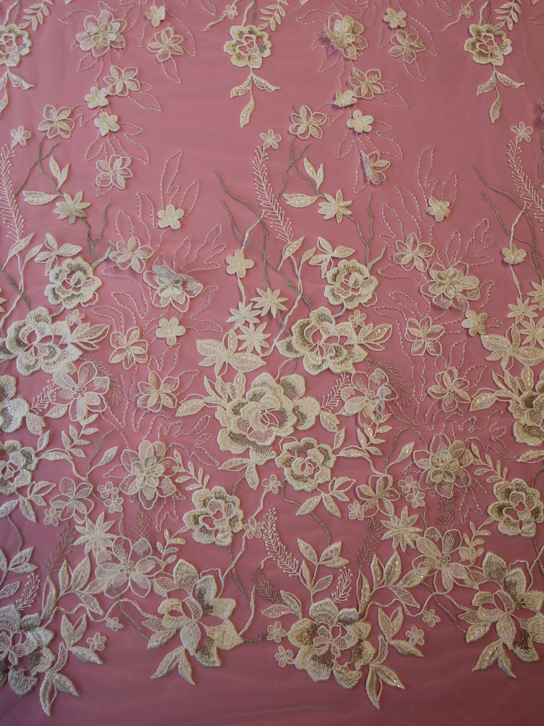 Ivory Embroidered 3D Lace - Willamena