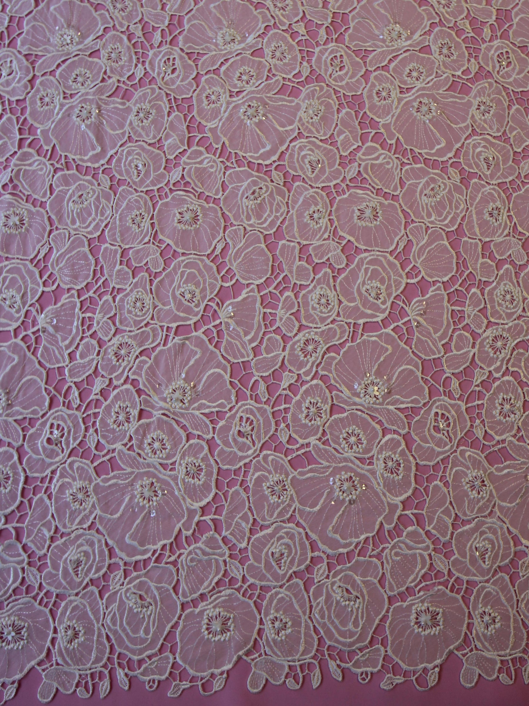 Ivory Embroidered Lace - Elsa