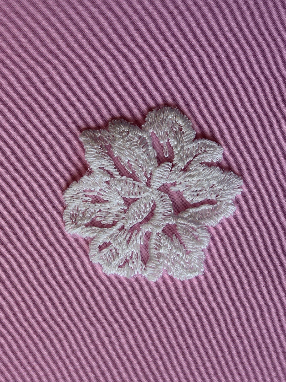 Ivory Embroidered Flower - Pompon (Bags of 10)