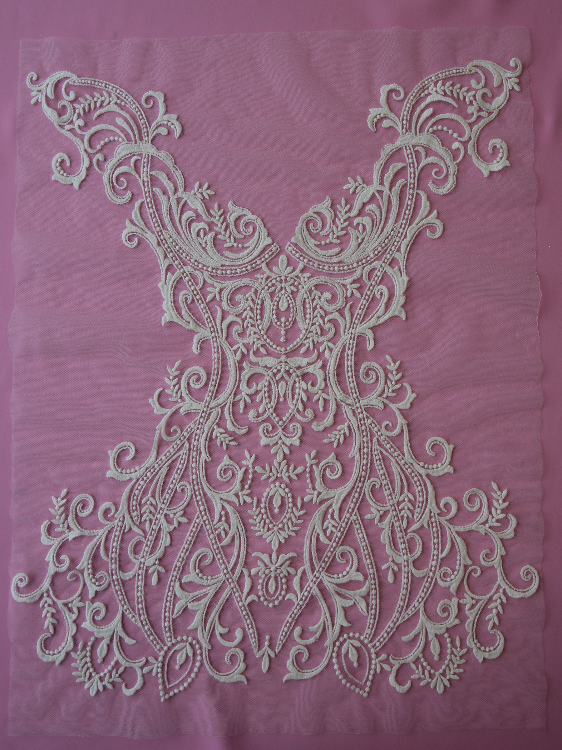 Ivory Embroidered Lace Applique - Lennon