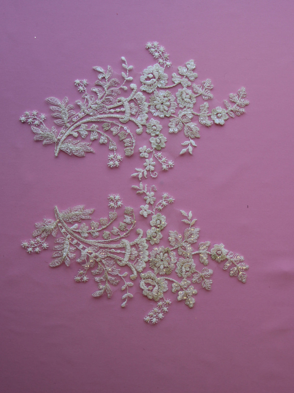 Ivory Sequinned Lace Appliques - Justine