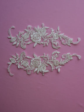 Ivory Embroidered Lace Appliques - Passiflora