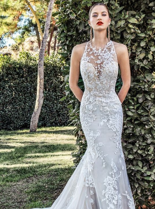 Ivory Embroidered Lattice Lace - Kiri