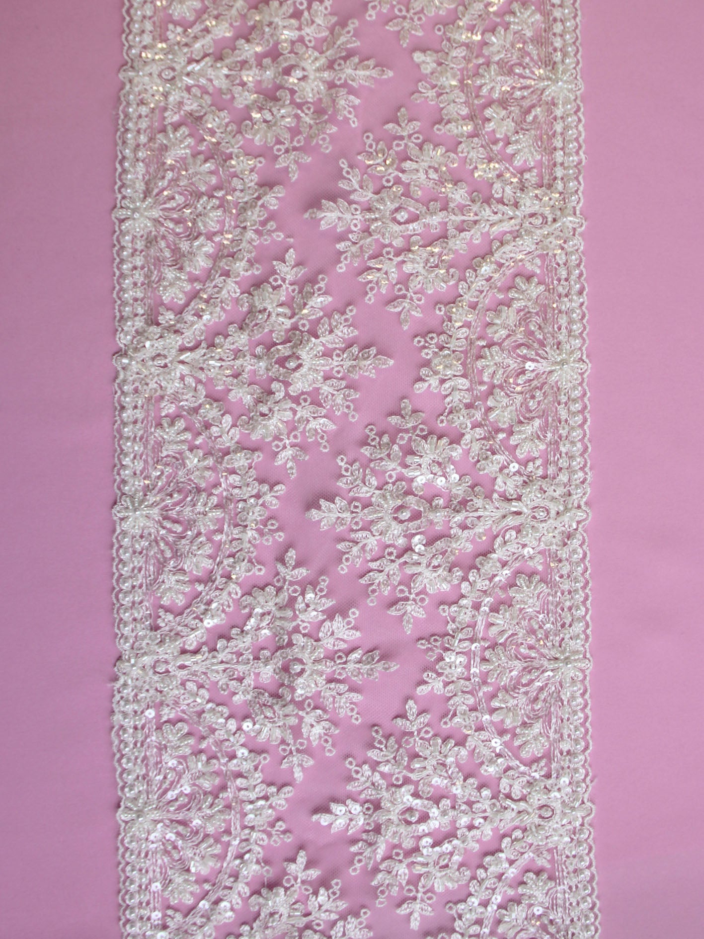 Ivory Beaded Lace Trim - Paige