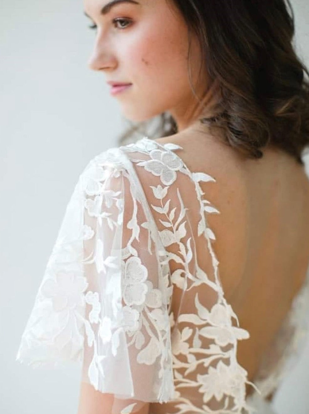 White Embroidered Lace - Janine