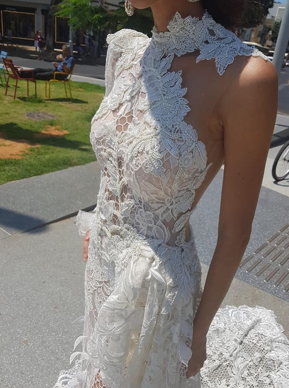 Ivory Embroidered Lattice Lace - Kiri
