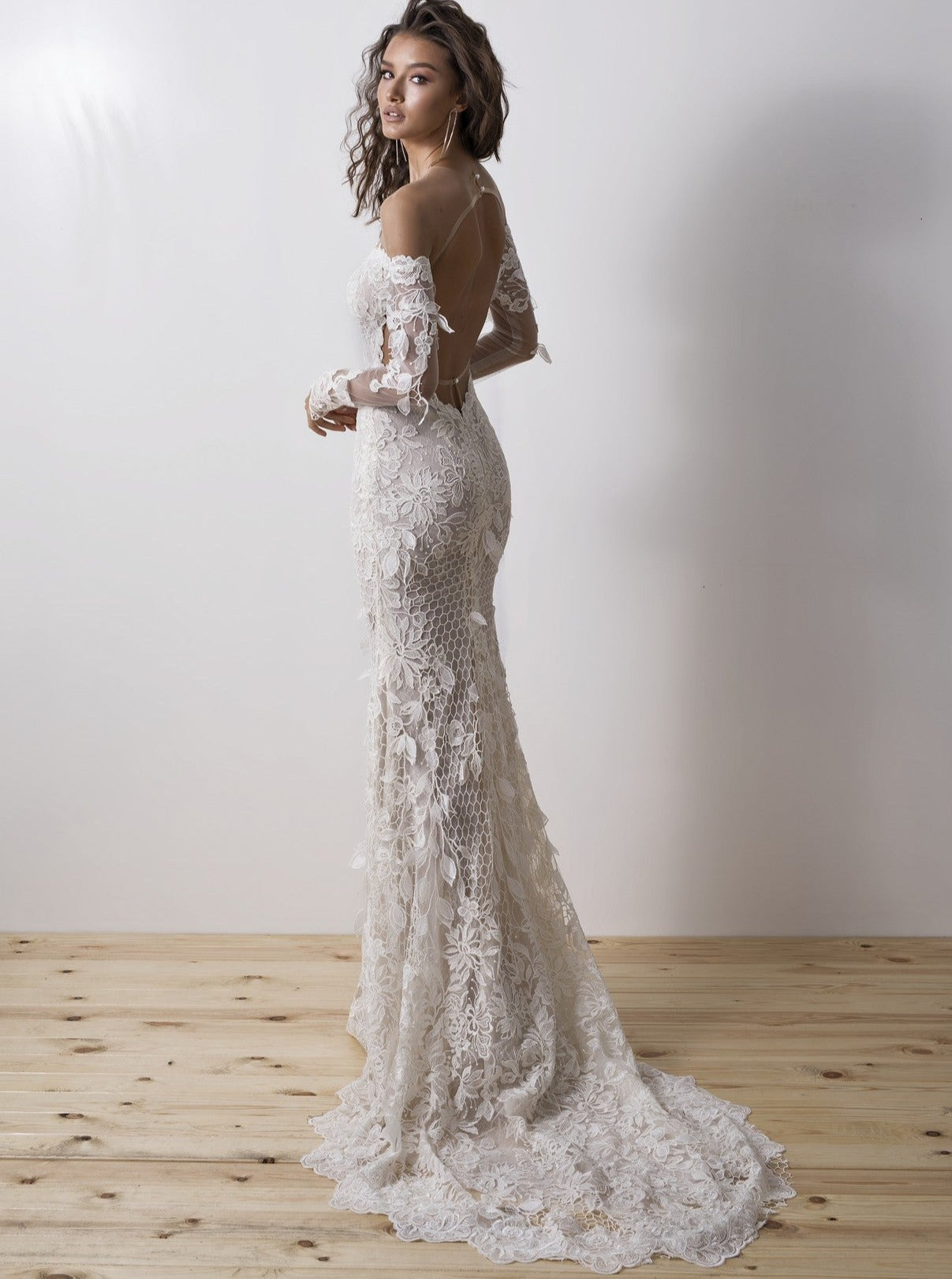 Ivory Embroidered Lattice Lace - Kiri