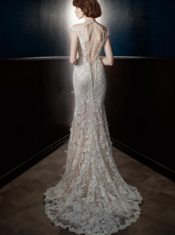 Ivory Embroidered Lattice Lace - Kiri