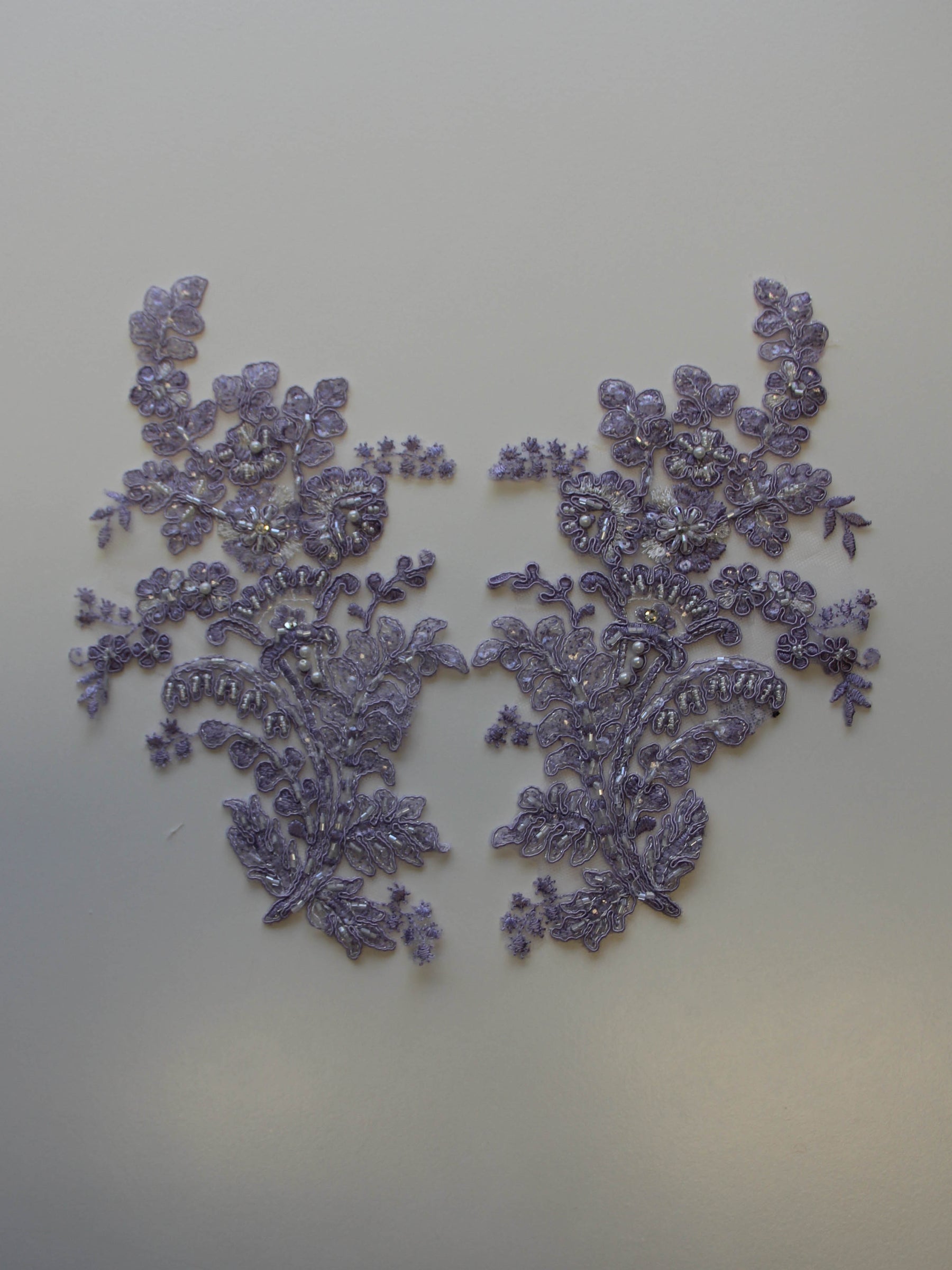 Lavender Corded Lace Appliques - Mona