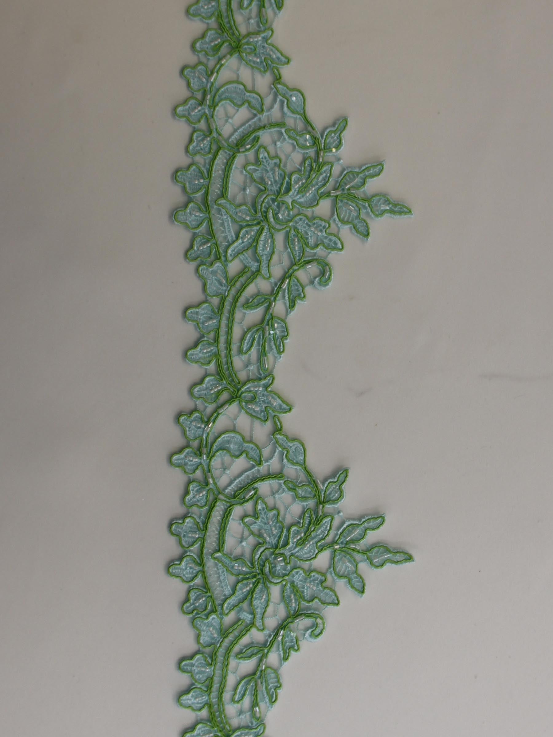 Tropical Green Lace Trim - Martina