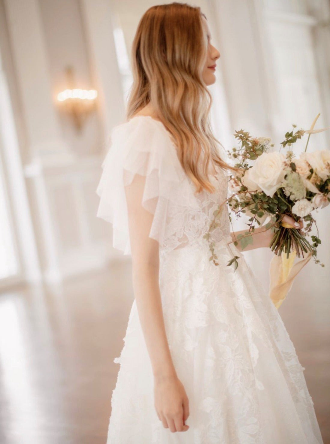 Ivory Embroidered Lace - Lucinda