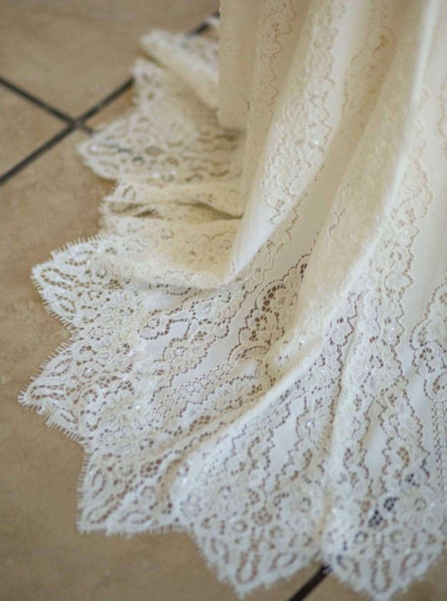 Ivory Beaded Lace - Magnolia