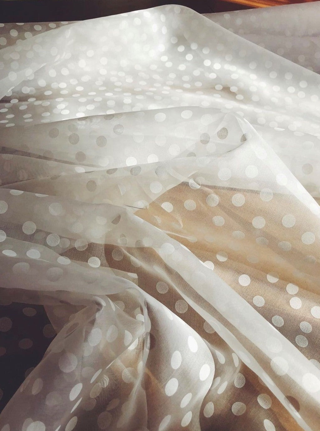 Ivory Printed Silk Organza - Marrakesh