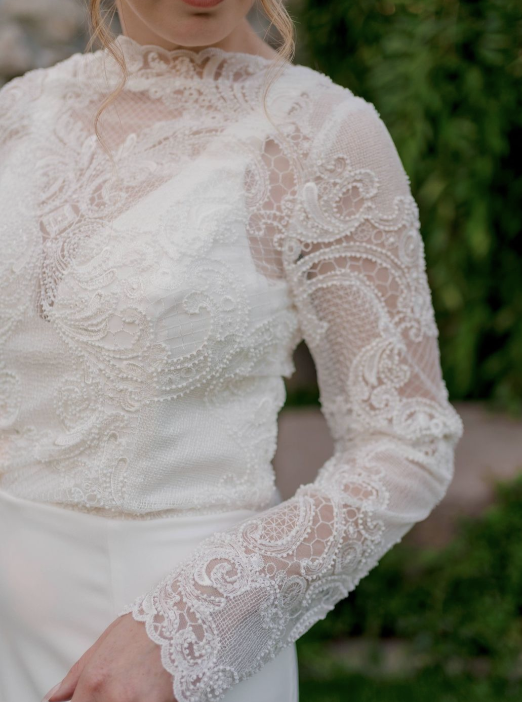 Ivory Beaded Lace - Monroe