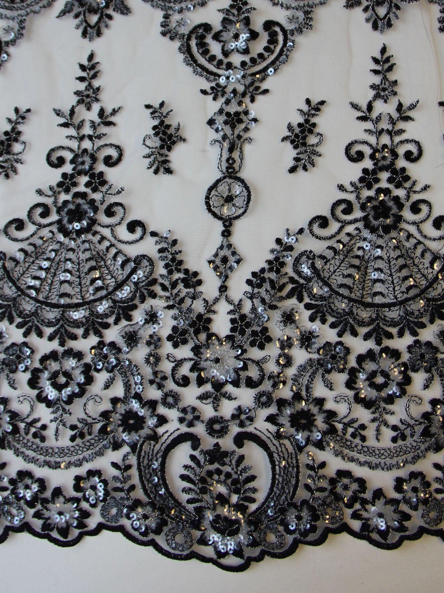 Navy Sequin Lace - Ruby