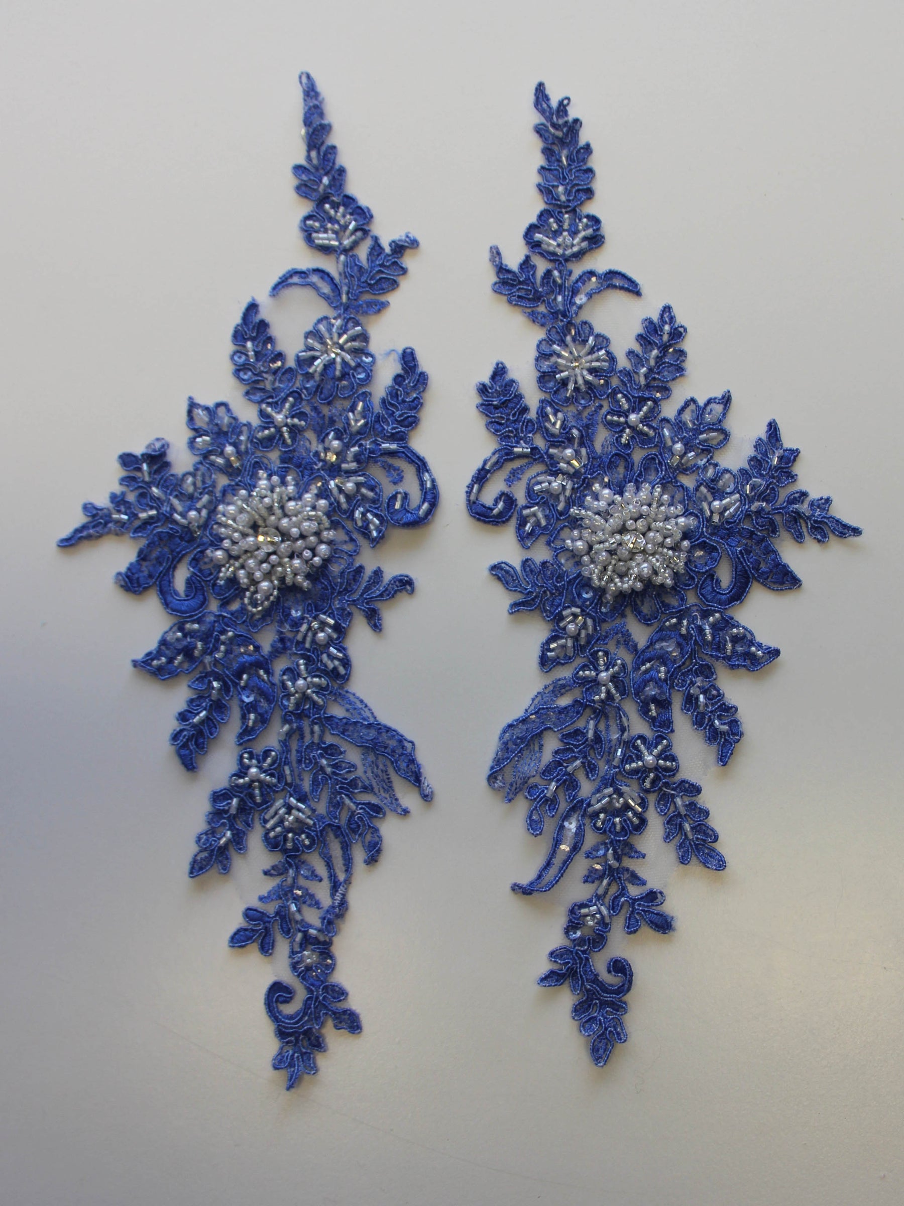Ocean Blue Corded Lace Appliques - Utah