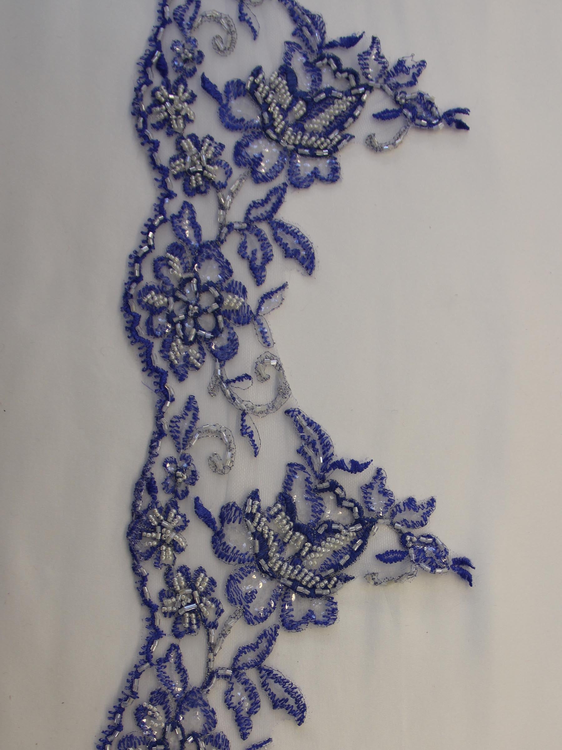 Ocean Blue Lace Trim - Chloe