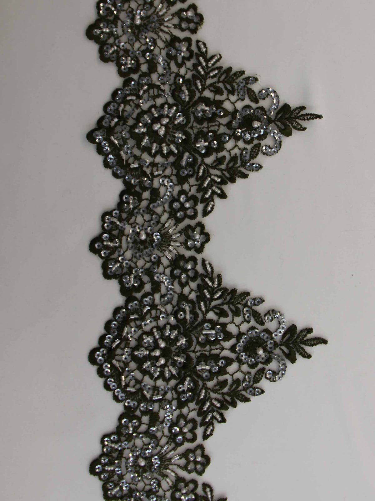 Olive Green Lace Trim - Hazel