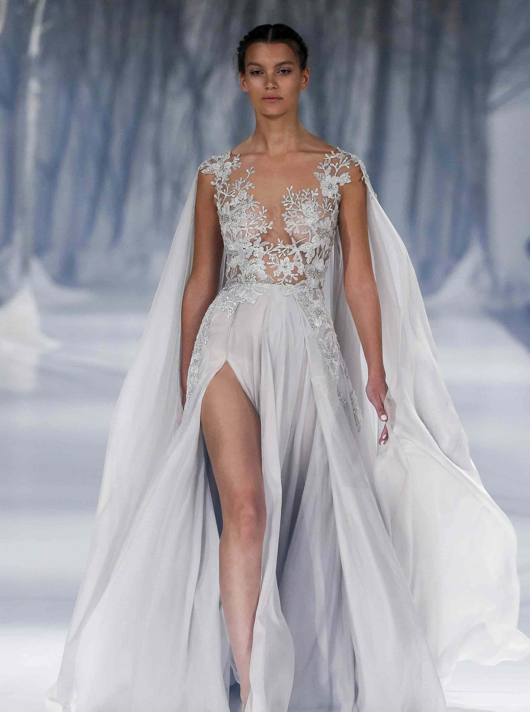 Ivory with Silver Embroidered Lace - Fontaine