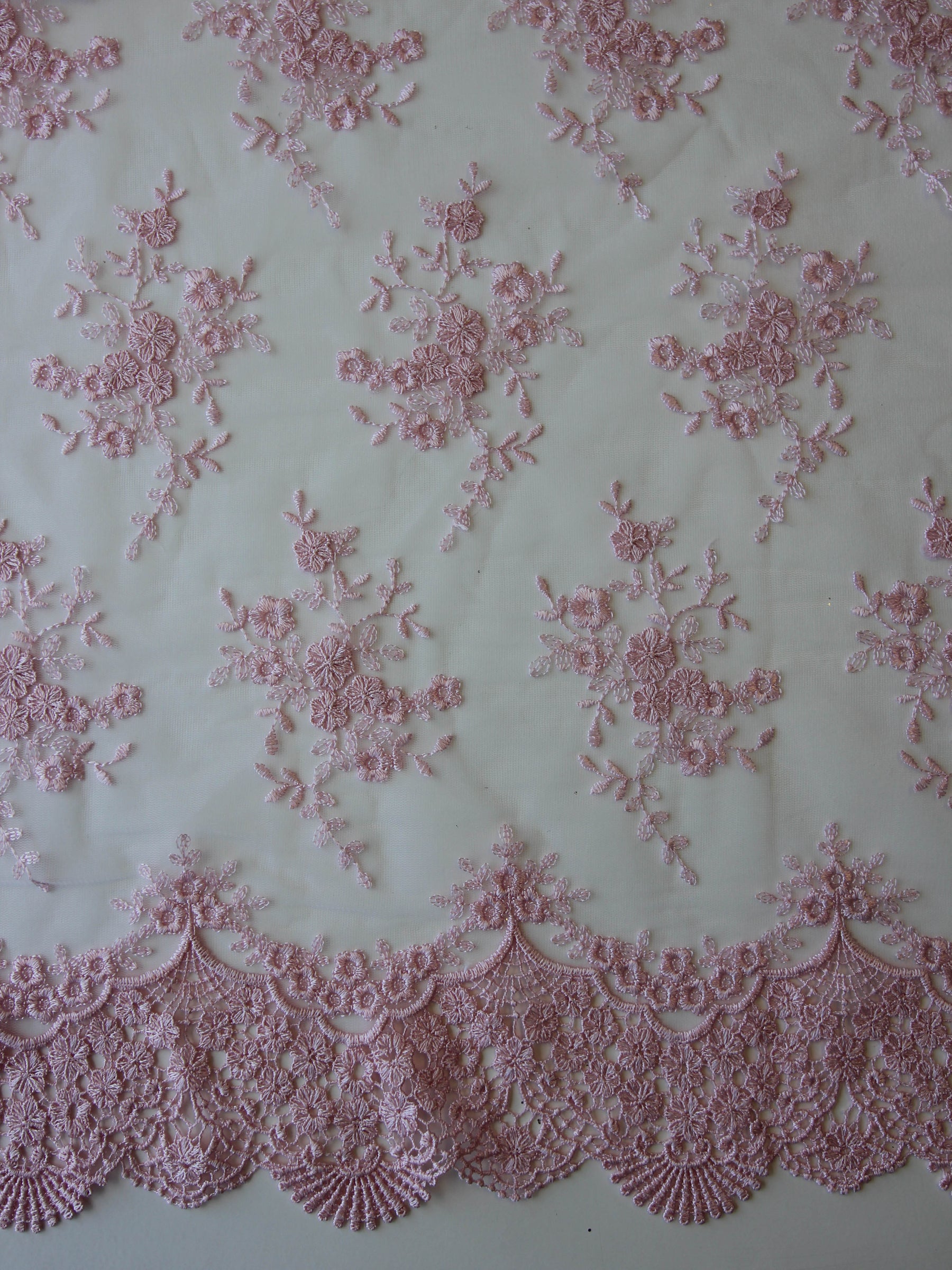 Pink Embroidered Lace - Kirsty