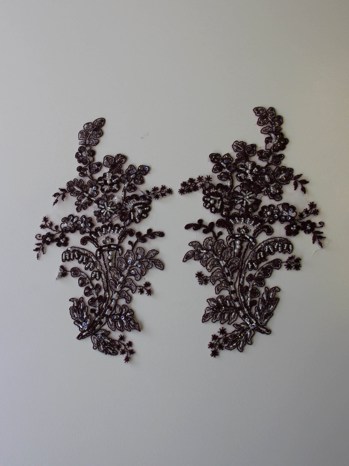 Plum Corded Lace Appliques - Mona