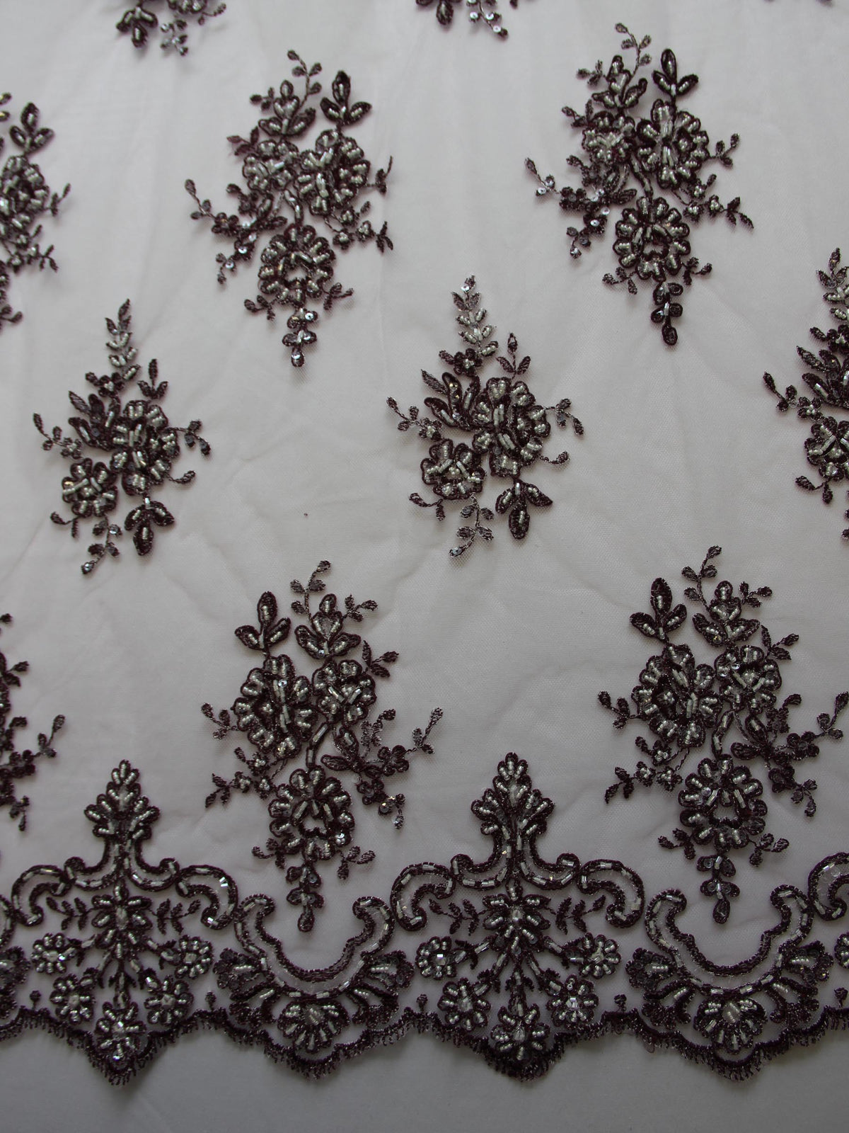 Plum Beaded Lace - Sophia