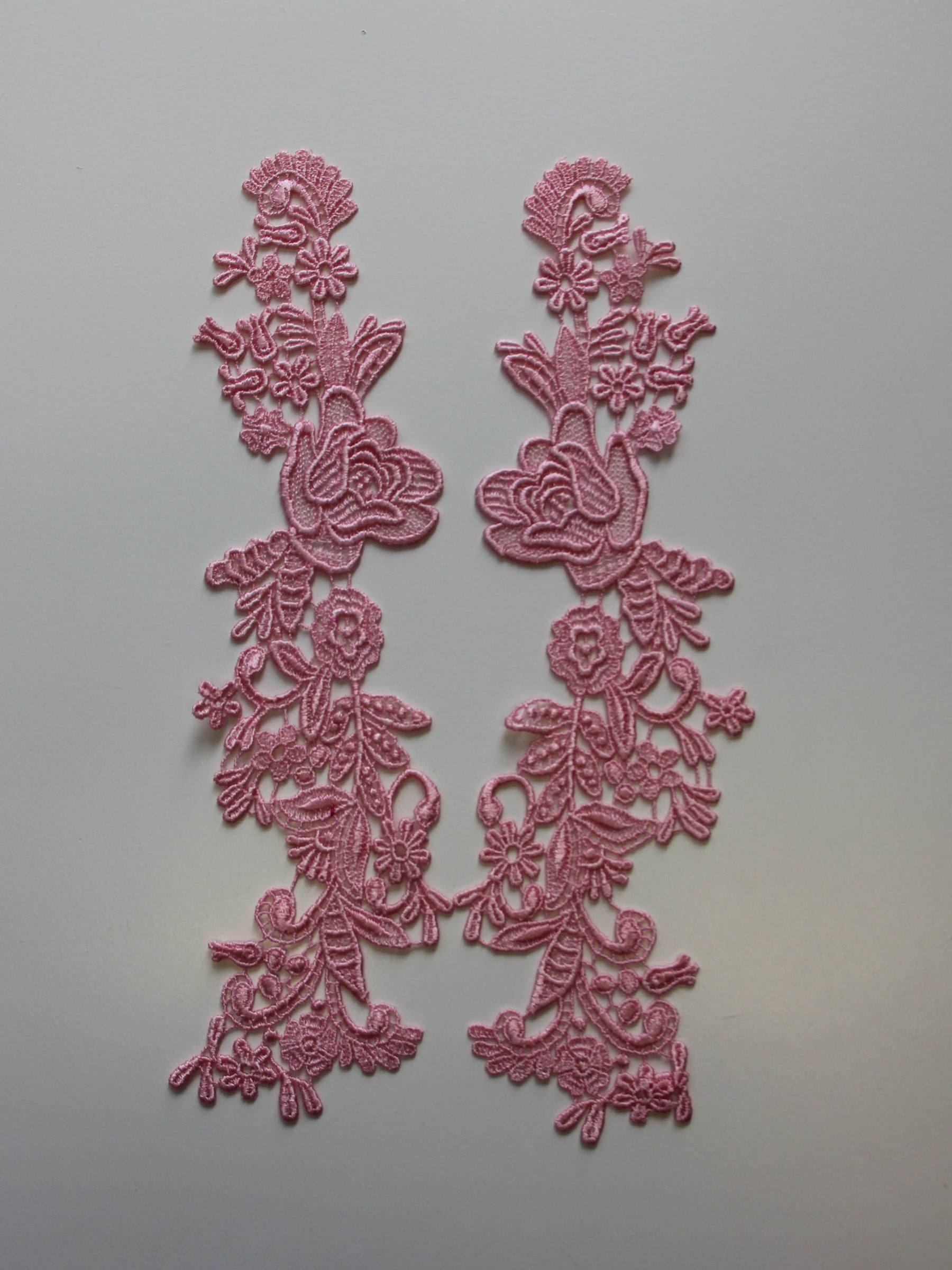 Peony Pink Corded Lace Appliques - Nova