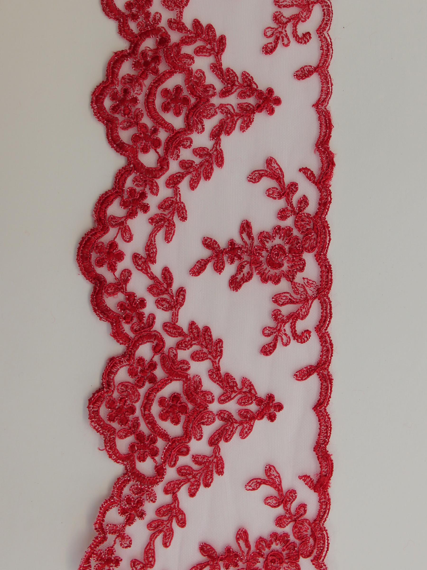 Tulip Red Lace Trim - Kansas