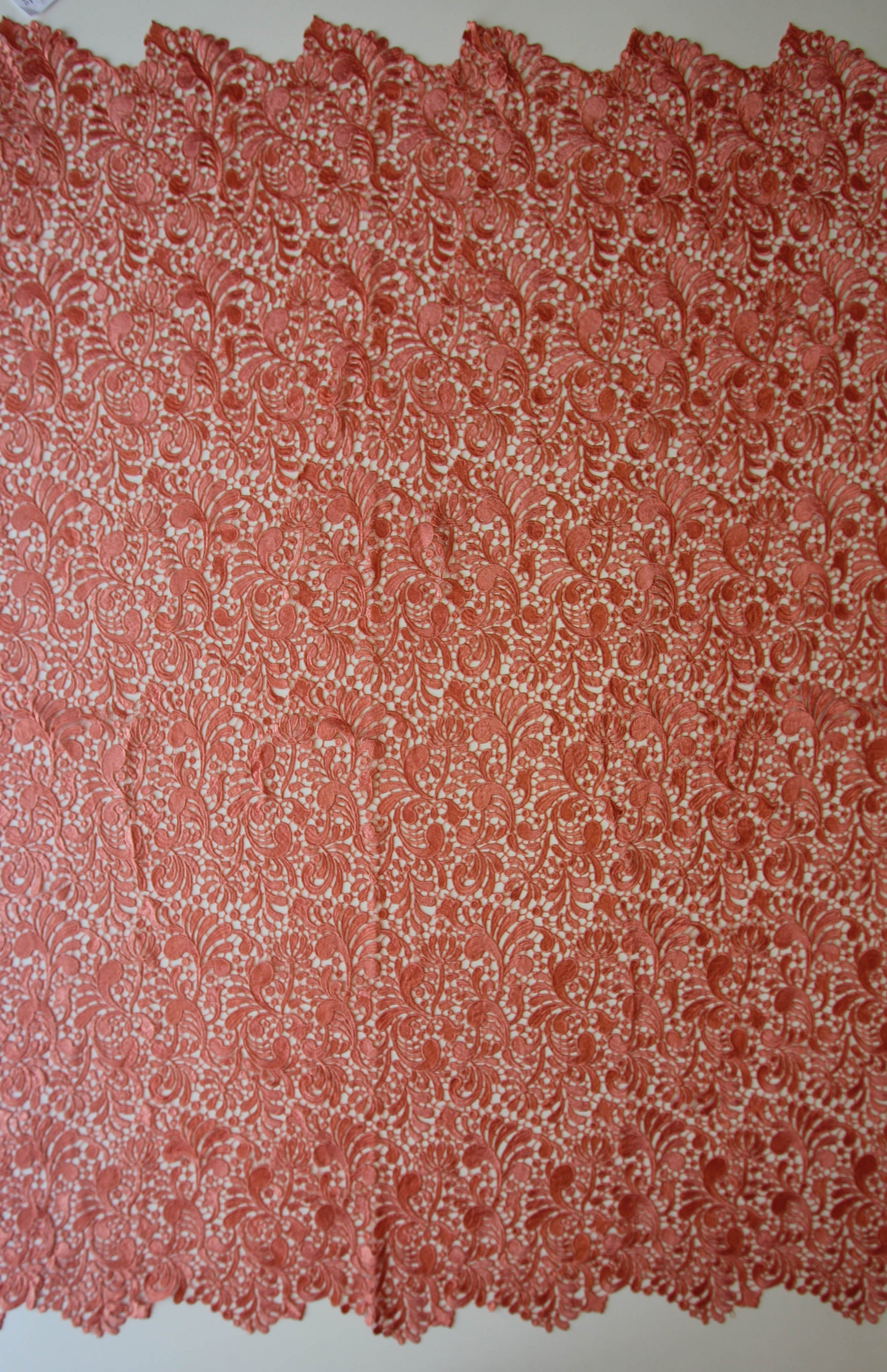 Salmon Pink Guipure Lace - Theresa