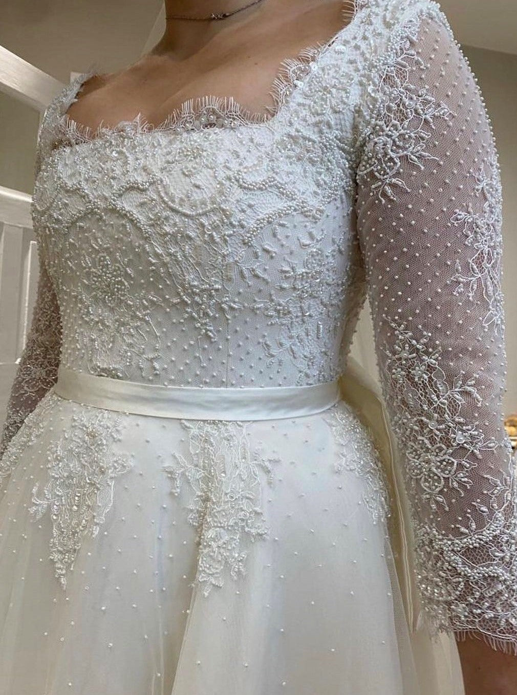Ivory Beaded Lace - Sincere
