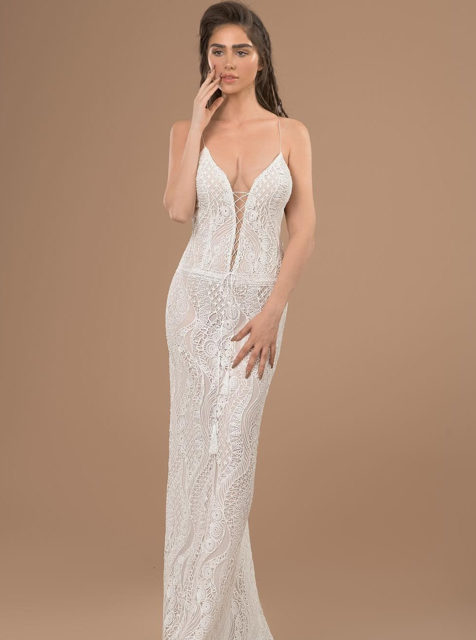 Ivory Embroidered Lace - Gianna
