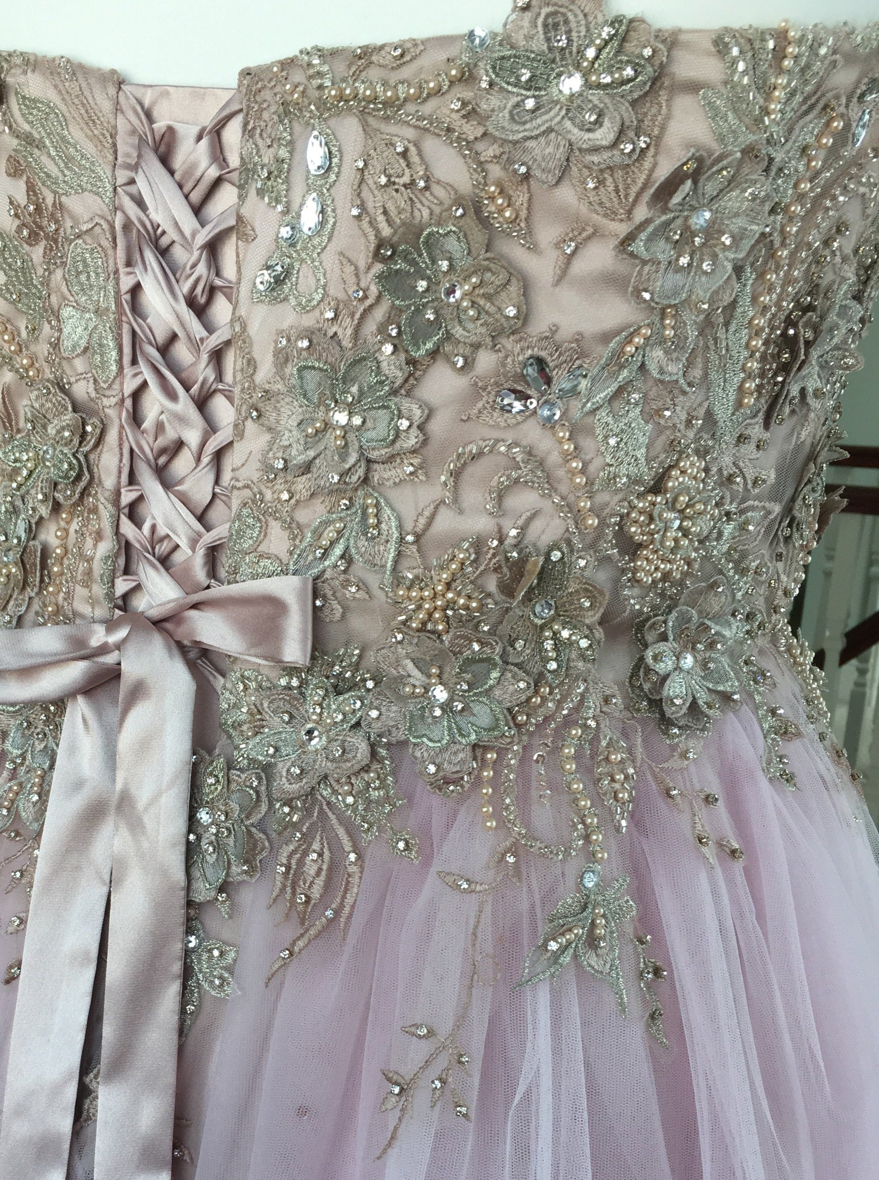 Blush Beaded Lace - Renata