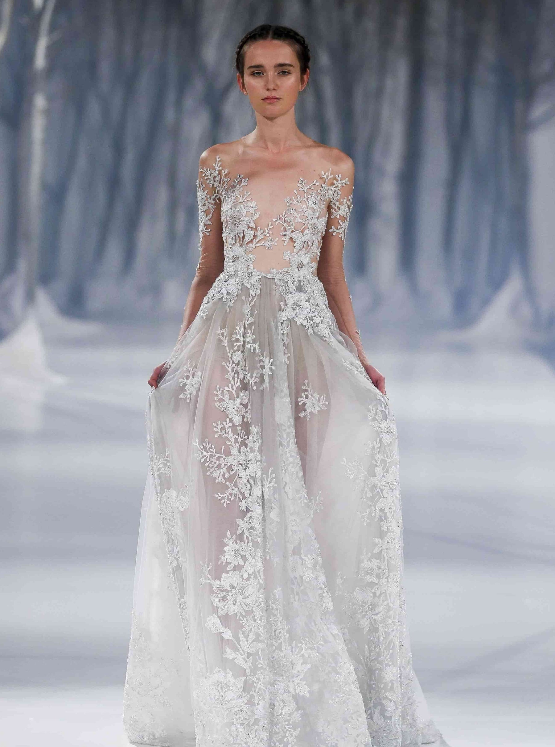 Ivory with Silver Embroidered Lace - Fontaine