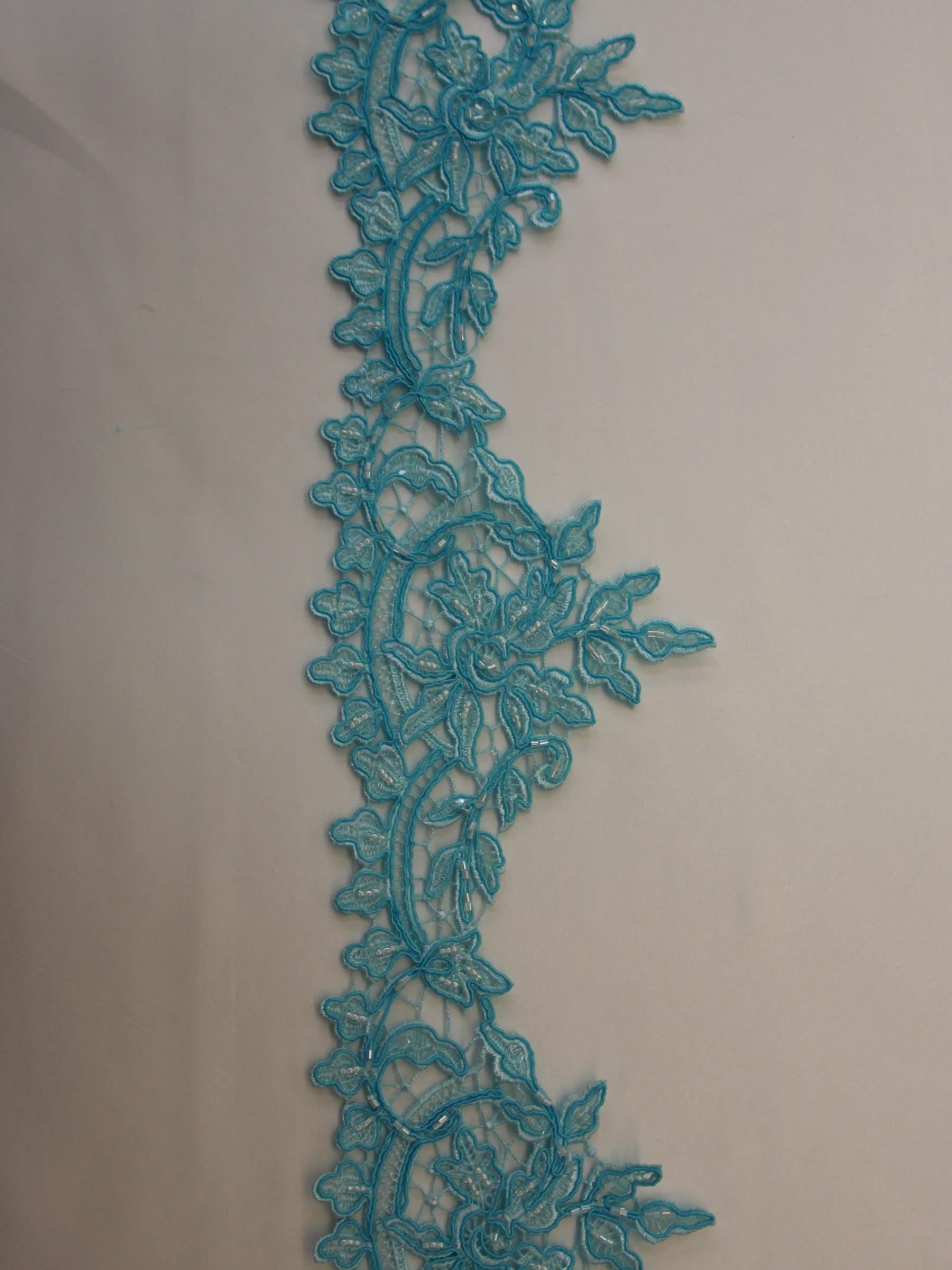 Paradise Blue Lace Trim - Martina