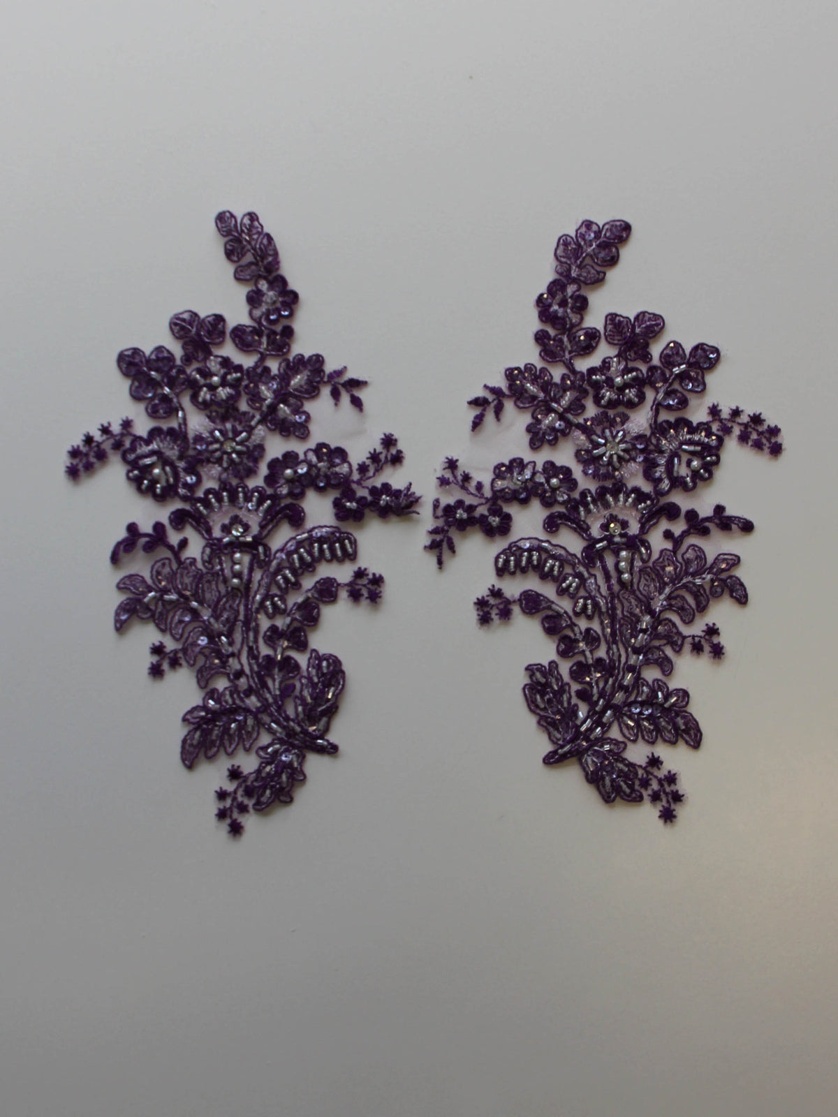 Deep Violet Corded Lace Appliques - Mona