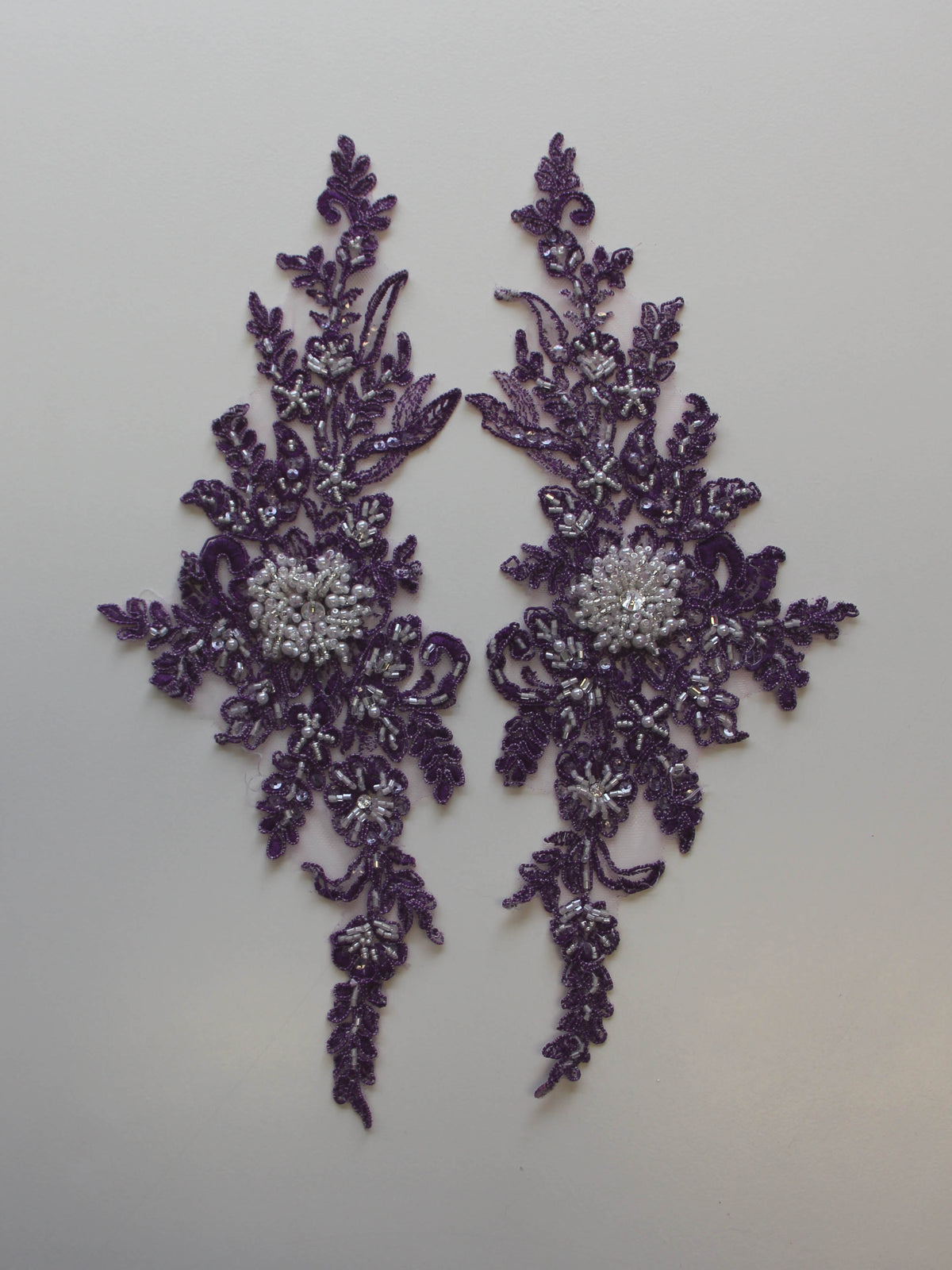 Deep Violet Corded Lace Appliques - Utah