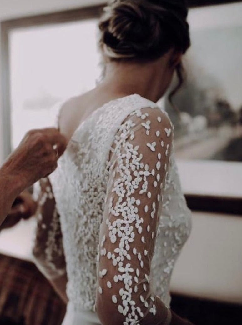 Ivory Embroidered Lace - Gabby