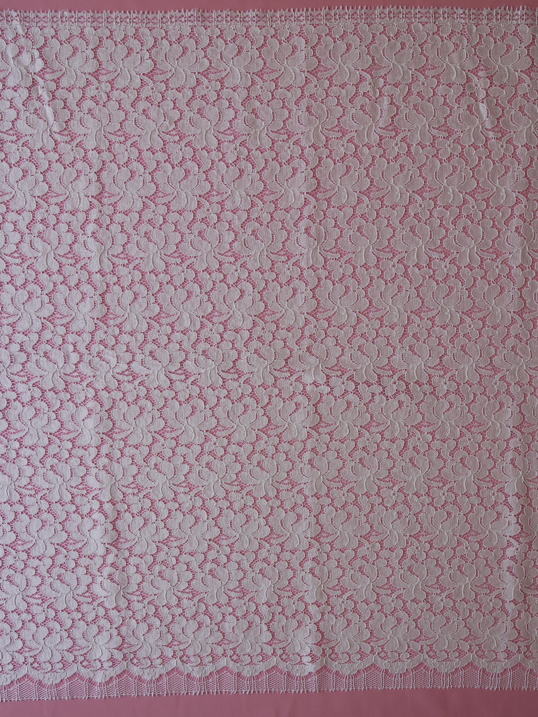 White Corded Chantilly Lace - Francine