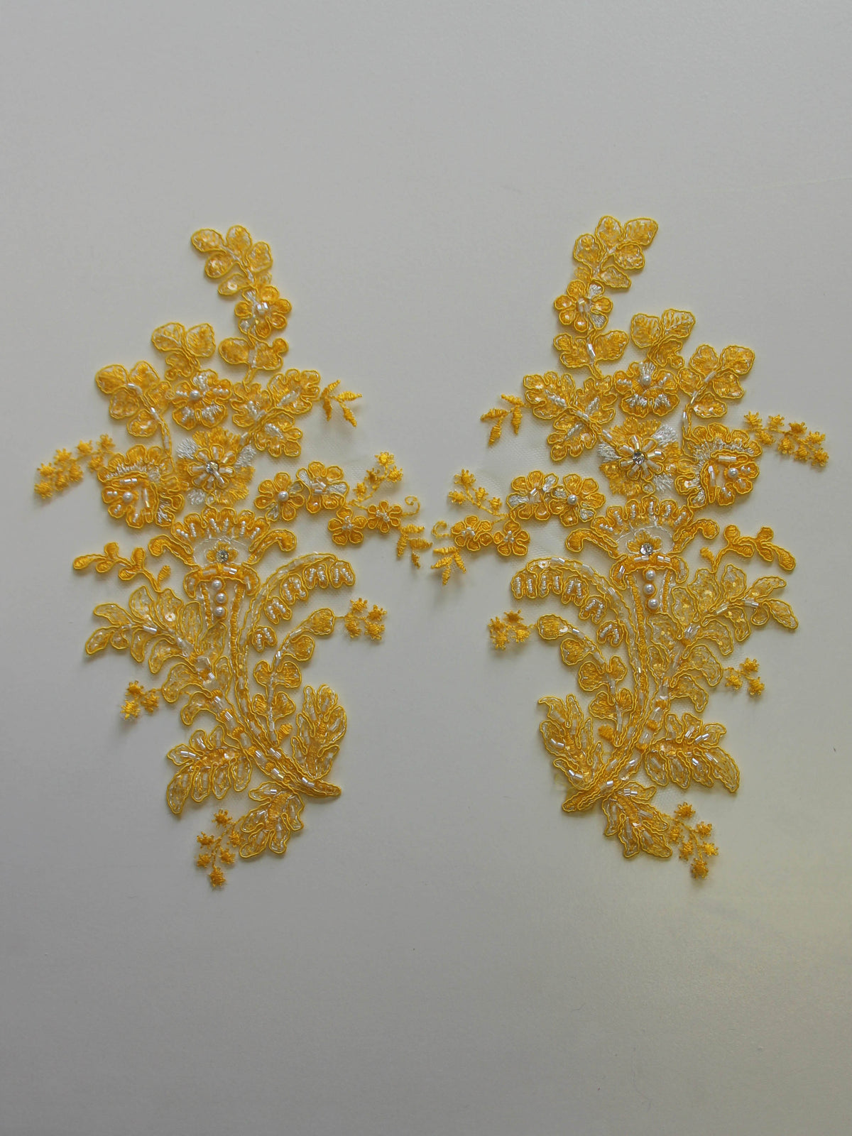 Sunflower Yellow Corded Lace Appliques - Mona
