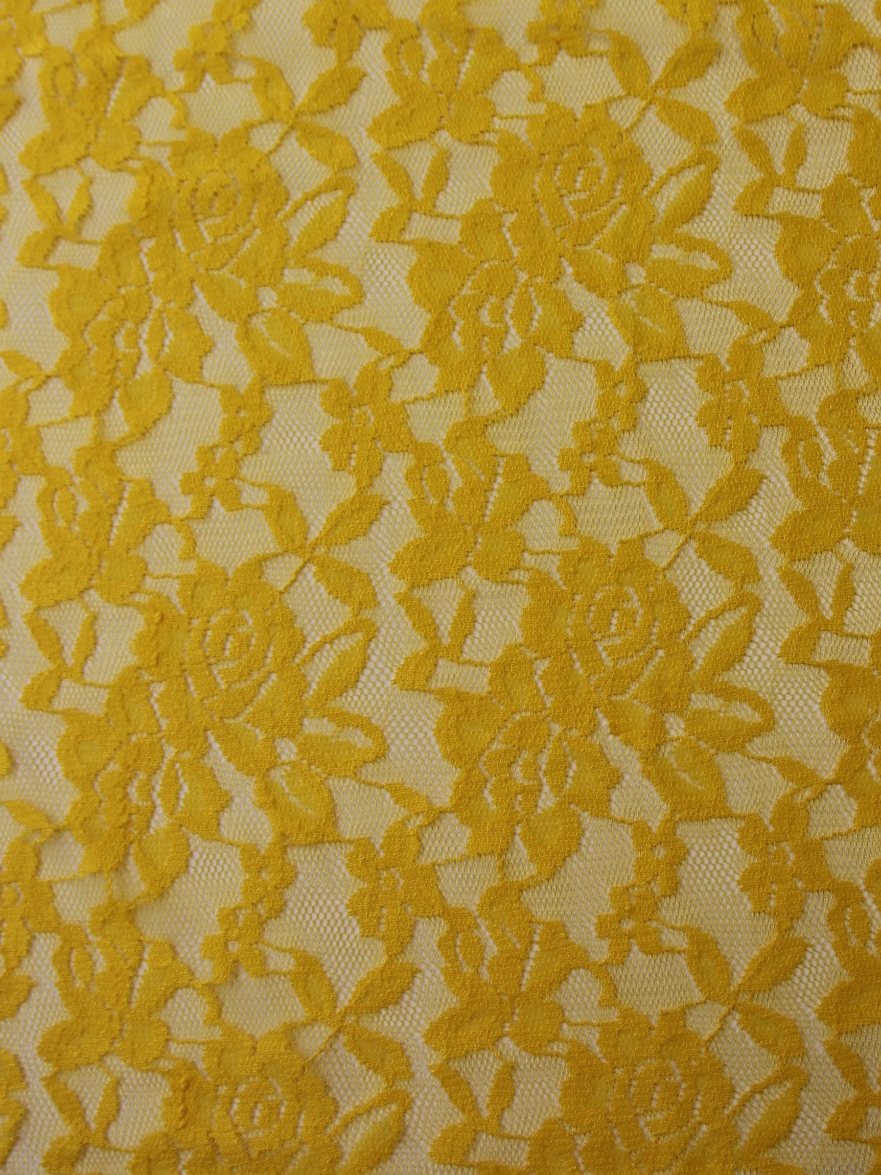 Yellow Raschel Stretch Lace - Evie