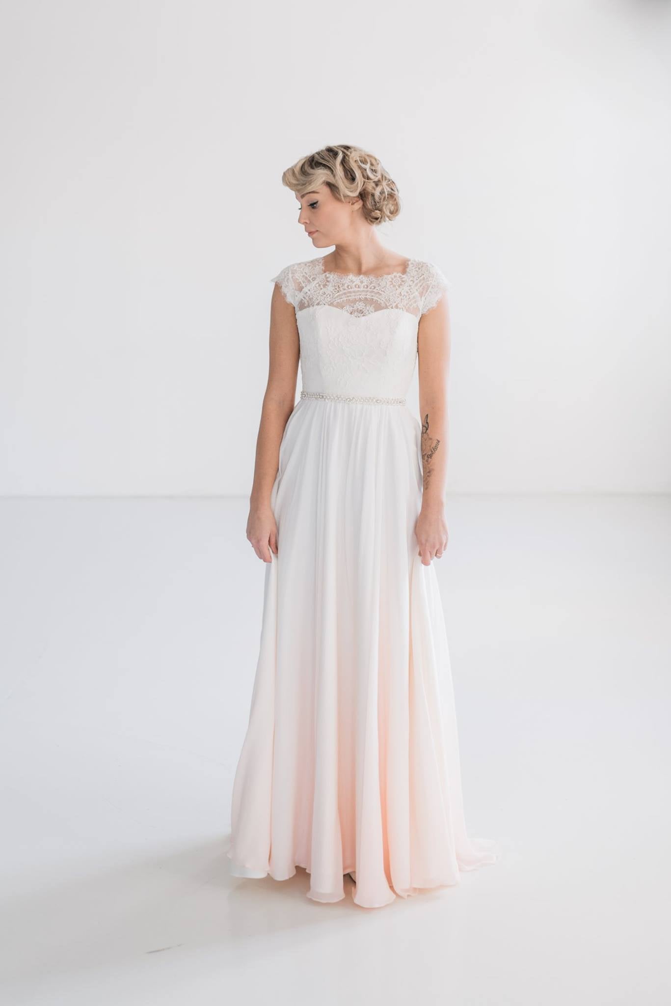 A dress made using Rachel Lace