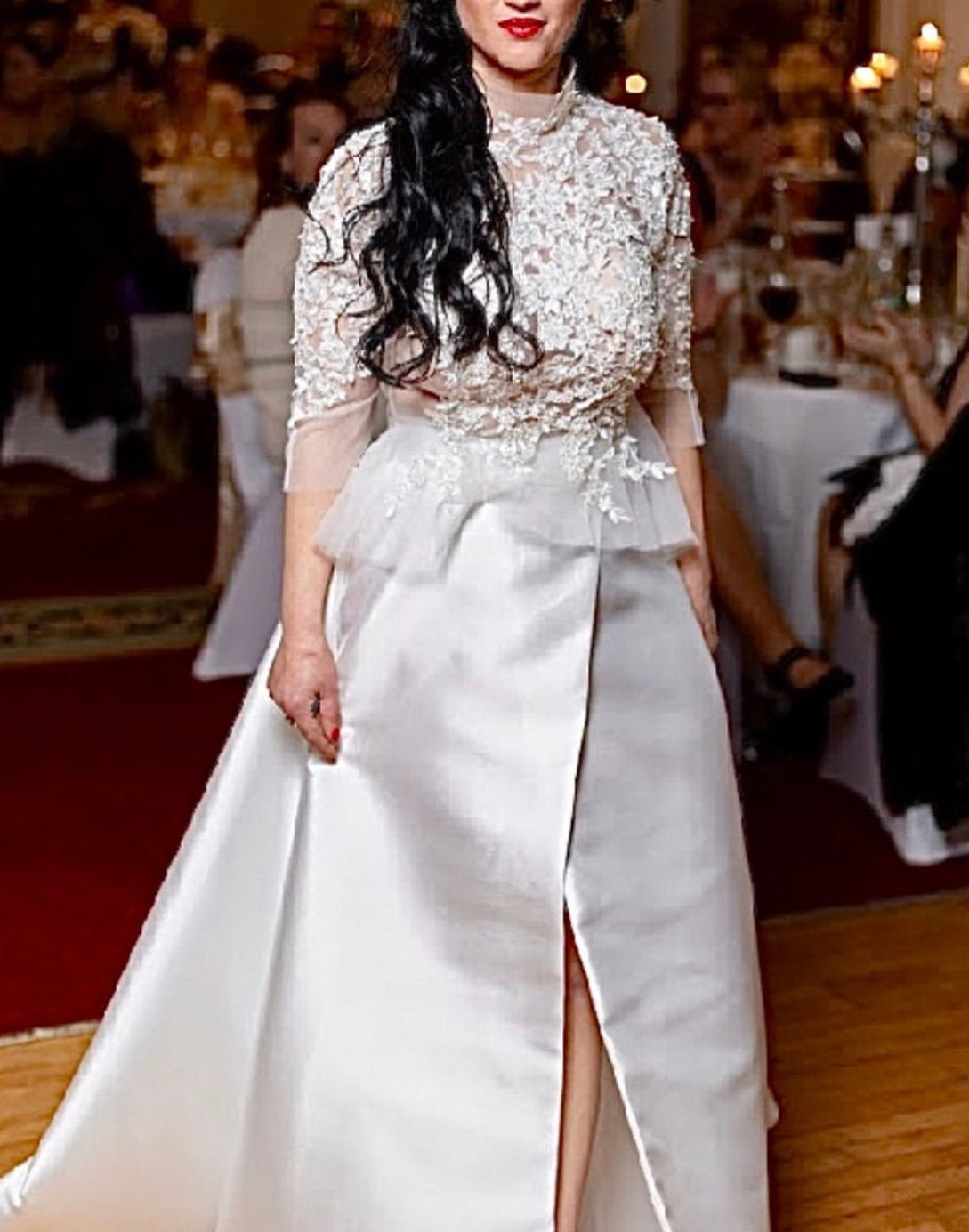 A full skirt wedding gown using eco Mikado fabric Disguise 1