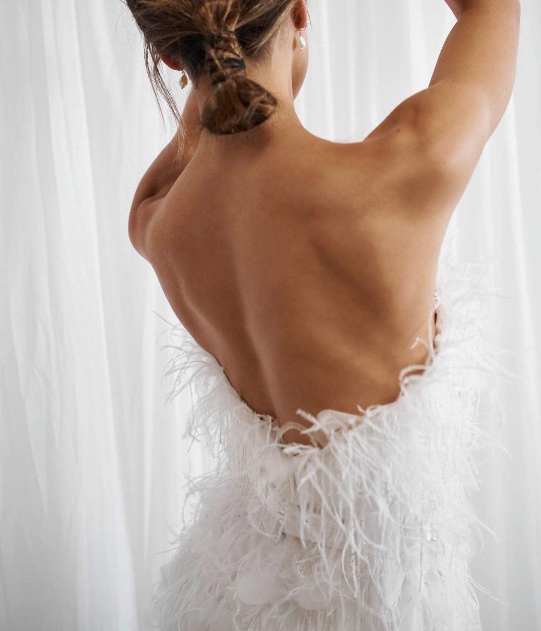 Feather wedding dress using Fabiana lace 8