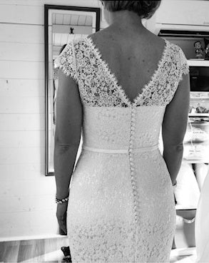 Full lace wedding dress in ivory Guipure lace Courtney
