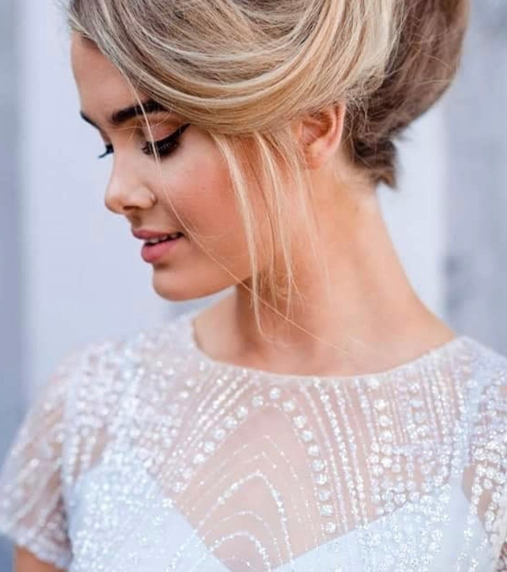 Wedding Dress Glitz with Glitter Lace Fabric