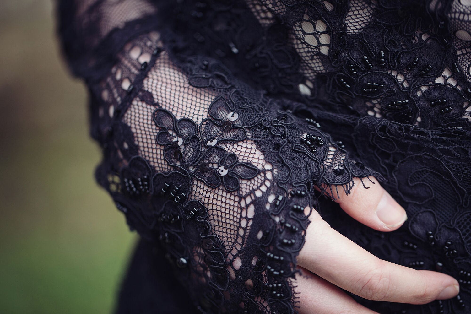Fantasy Black: Black Lace for Bespoke Alternative Wedding Dresses & Evening Wear