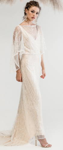 Modern wedding dress featuring contemporary ivory lace Fatoumata 2